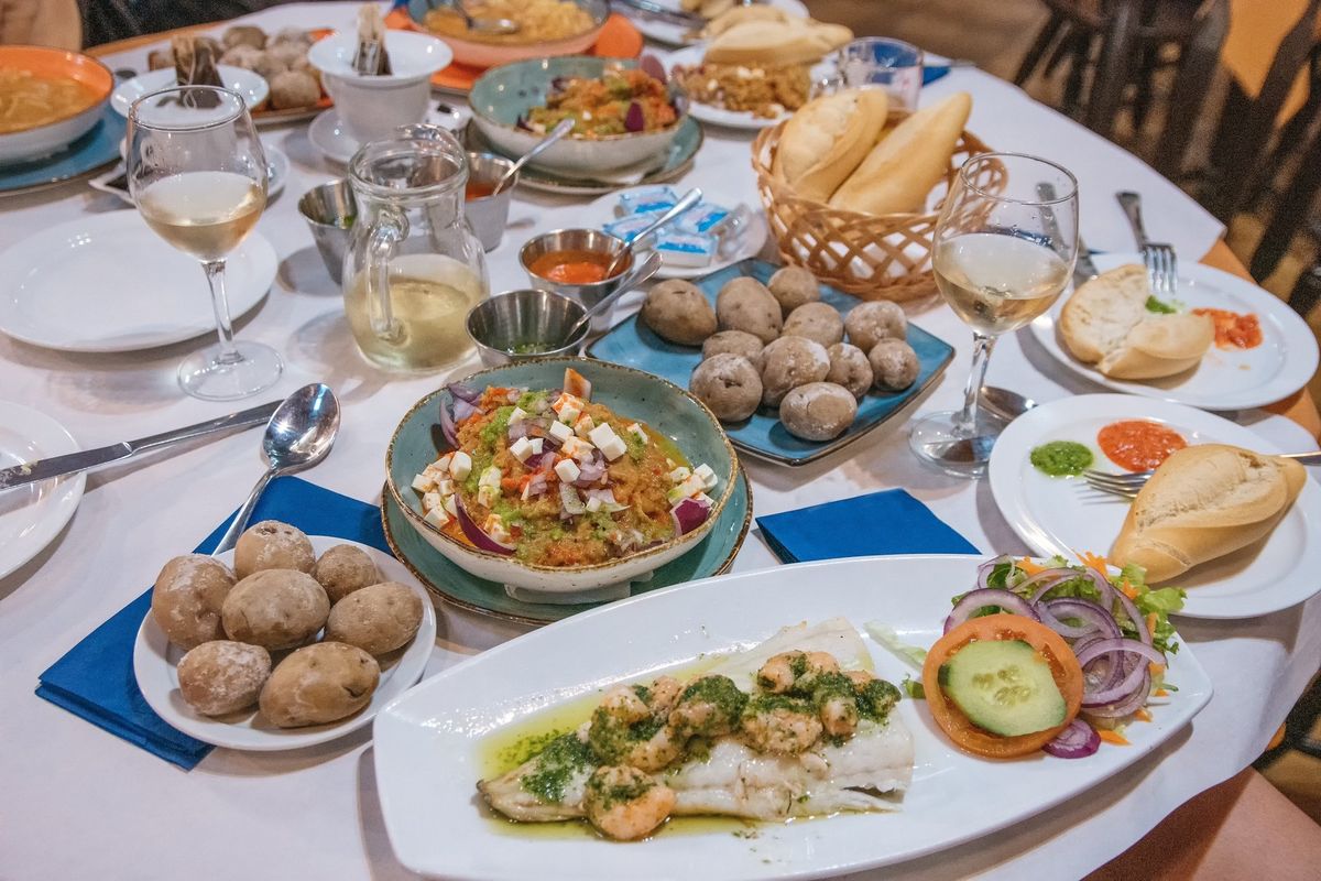 Canarian food platter in Gran Canaria